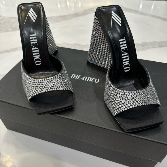 The Attico Black Embellished Heels - Picture 2 of 7